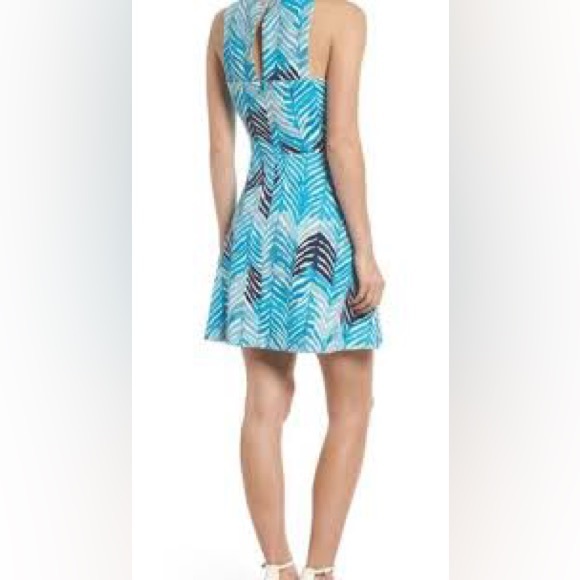 🦋TRINA TURK  blue zig zag dress.  10 - Picture 2 of 8